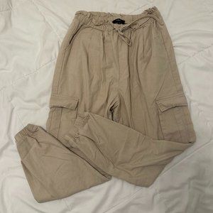 Lulu's Cream Cargo Drawstring Joggers